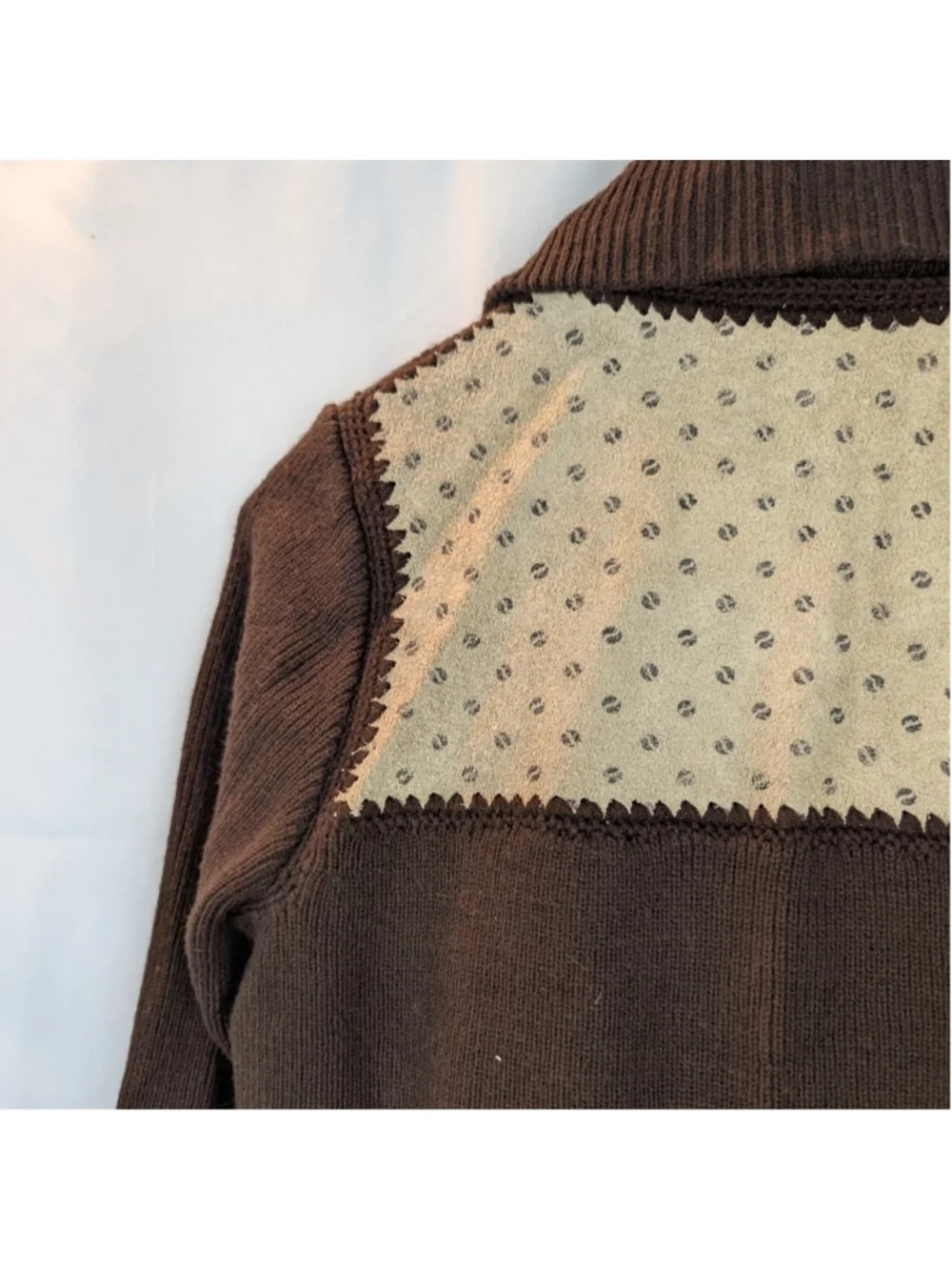 Vintage High Fashion Leather Floral Western Knit Woman S in VGUC Jacket Boho